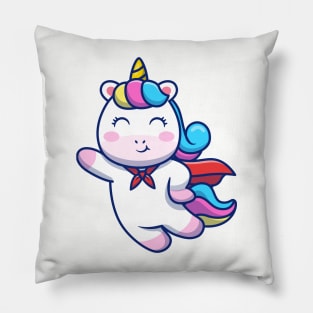 Cute Super Hero Unicorn Flying Pillow