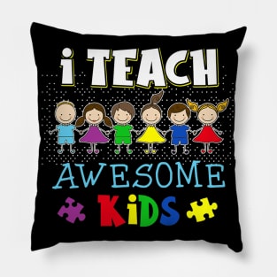 I Teach Awesome Kids Autism Awareness Pillow