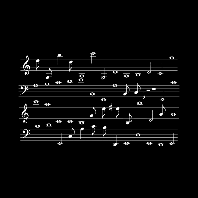 Abstract Musical Notes On White by funfun