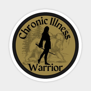 Chronic Illness Warrior Woman with Bear Magnet