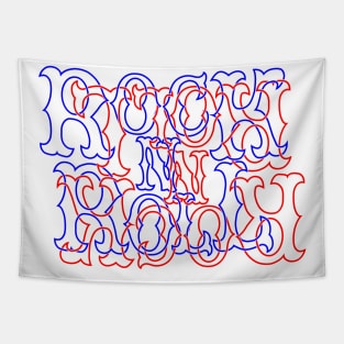 Blue and Red RocK n Roll Anagram Tapestry