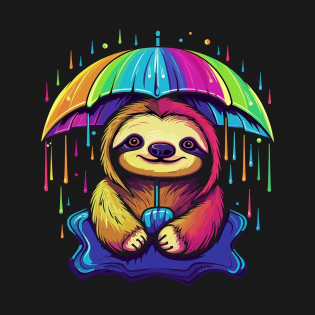 Sloth Rainy Day With Umbrella by JH Mart