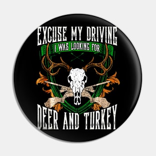 Deer Skull Hunter Hunting Fan Pin