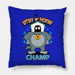 Stay at Home Quarantine Champion 80's Superhero Funny Retro Cartoon Pillow