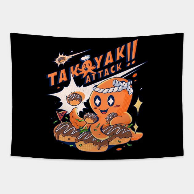 Takoyaki Attack Tapestry by MvdSwink