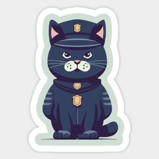 Officer police cat Sticker for Sale by AnimalArtPhotos in 2023