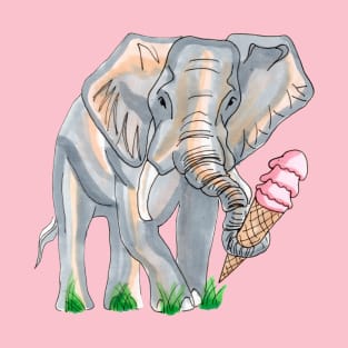 Ice cream eating elephant T-Shirt