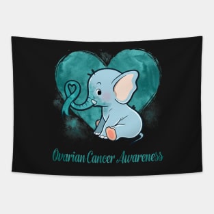 Ovarian Cancer Awareness Elephant Lovers Tapestry
