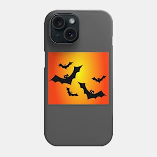 Flying bats in the evening sun - Halloween design Phone Case