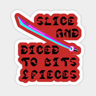 Slice And Diced To Bits and Pieces, v. Code Cyan Magenta Blk Text Magnet