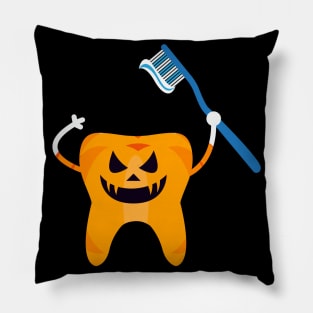 Halloween Tooth Pumpkin Dentist Gift Pillow