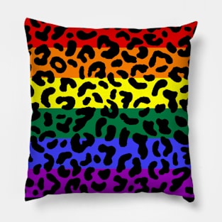 Leopard Print Pride Flag Pillow