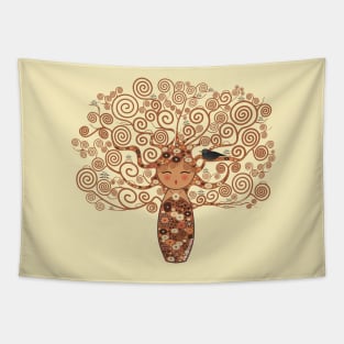 Kokeshi Tree of life of Klimt Tapestry