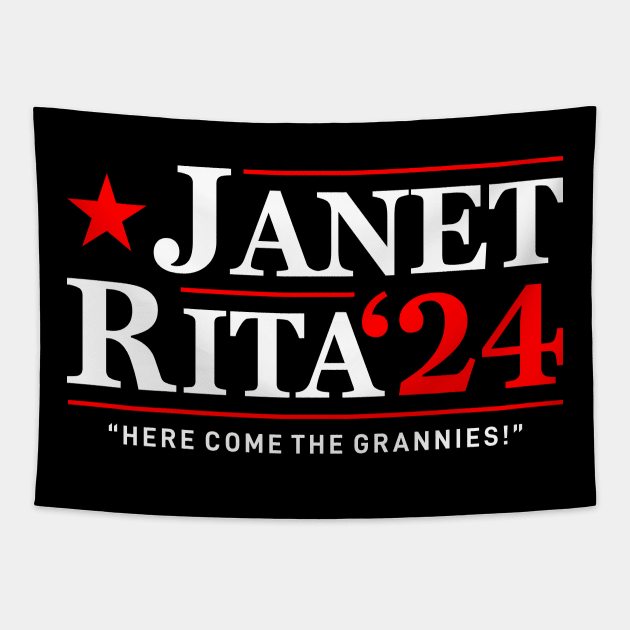 Janet and Rita Bluey Grannies 24 For President Tapestry by Kuturupiah