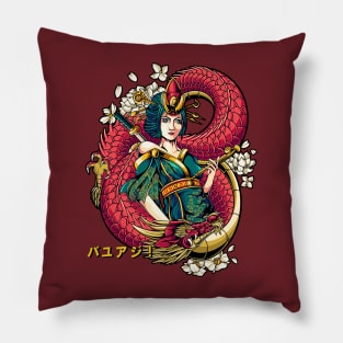 Japanese Tokyo Dragon Asian inspired retro 80’s style Pillow