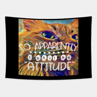 Attitude Cat has an Attitude Tapestry