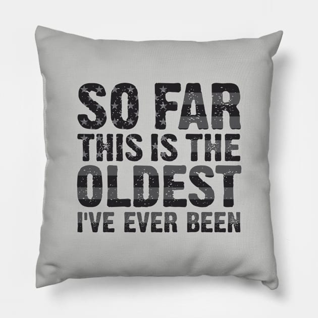 The Oldest I've Ever Been Pillow by Dale Preston Design