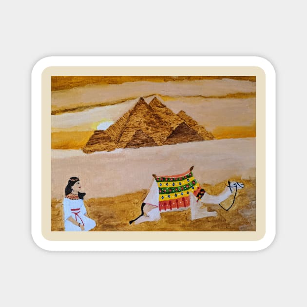 Egypt pyramids and princess Magnet by PaintstopbyNandini