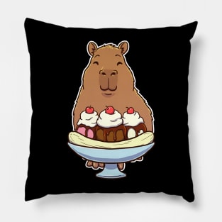 Capybara Banana Split Desert Pillow