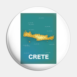 Crete map travel poster Pin