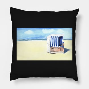 "Sylt" Watercolor Beach Painting Pillow