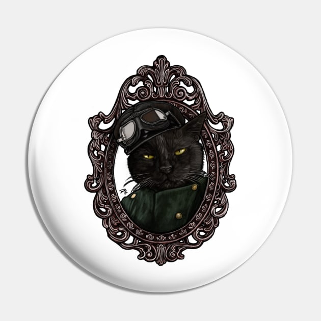 Cat Cameo: Louie, The Chauffeur Pin by FreyStrandDraws