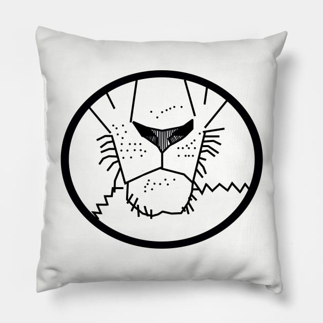 Lion Mouth Outline Face Pillow by ellenhenryart