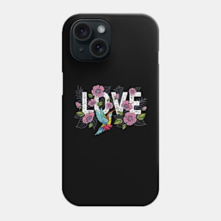 Hummingbird Love With Beautiful Colourful Flowers Phone Case