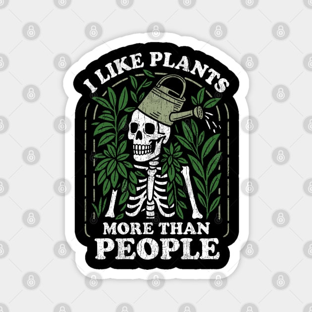 I Like Plants More Than People Gardening Humor Magnet by Anticorporati