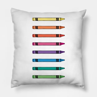 Rainbow Crayon Illustration Set Pillow