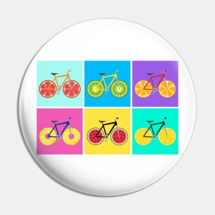 Fruity Wheels Pastel Bikes Pin