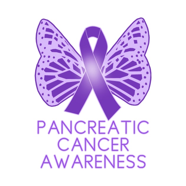 Pancreatic Cancer Awareness Purple Ribbon Butterfly by Scarebaby