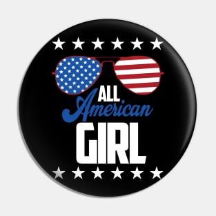 All American Girl Sunglasses American Flag 4th Of July Pin