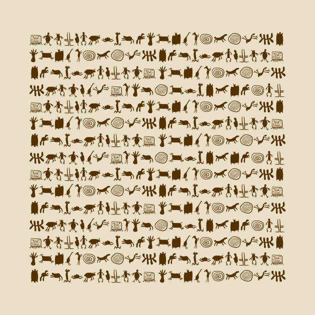 Ancient petroglyphs and cave paintings pattern art by Drumsartco