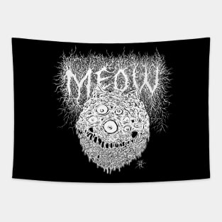 Meow - White Logo Tapestry