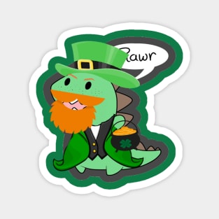 Irish Saint Patricks Day Dinosaur Rawr Magnet