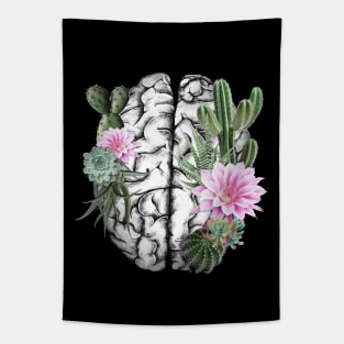 Brain human anatomy,succulents plants, mental Tapestry