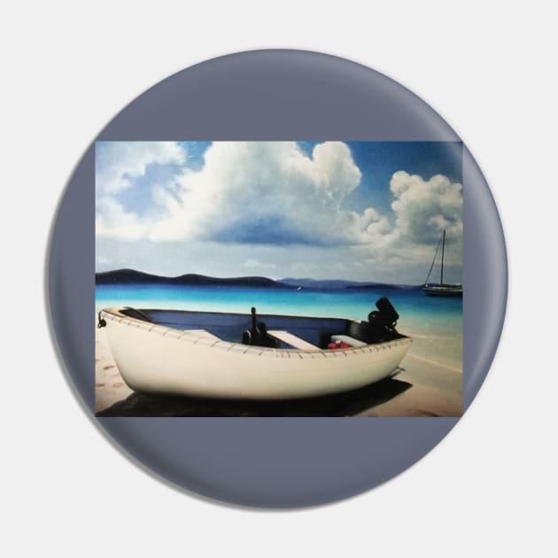 Dinghy on Sandy Cay - British Virgin Islands Pin by CHBB