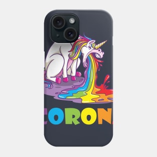 unicorn makes corona puke Phone Case