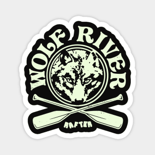 Retro Vintage Wolf River Rafting Magnet