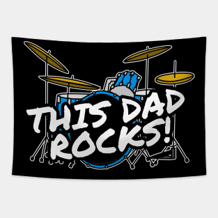 This Dad Rocks Drums Drummer Father's Day Tapestry