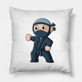 vector illustration design of a cute cartoon ninja wearing a mask Pillow