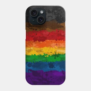 Inclusive Rainbow Paint Splatter Flag Phone Case