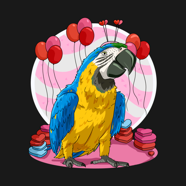 Blue and Yellow Macaw Valentines Day Parrot Bird by Noseking