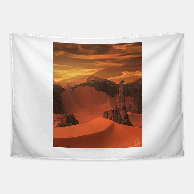 Sunset in the Red Desert Sands Gift For family &amp; Best Frend Tapestry by RedoneDesignART