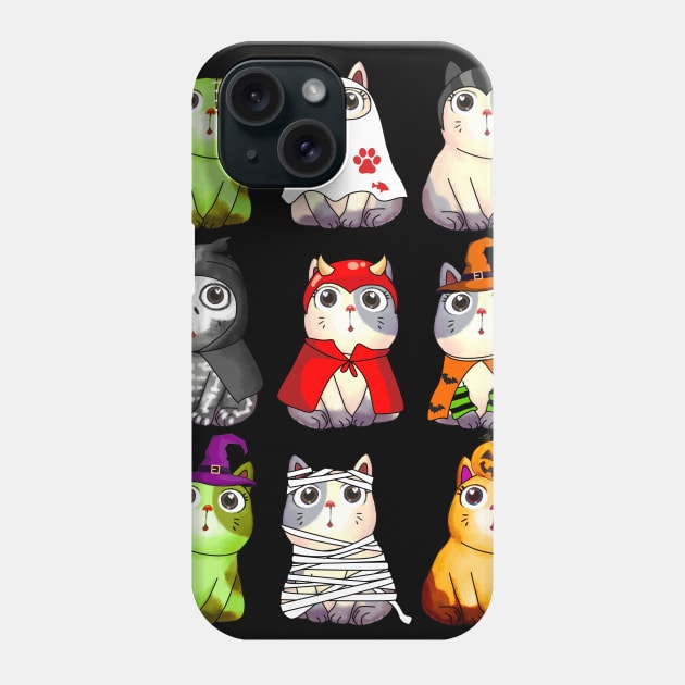 Funny cat Costume Halloween Phone Case by Bensonn