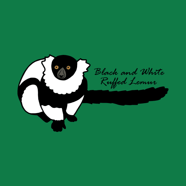 Kizzy B&W Ruffed Lemur w/ Common Name by wildlifeandlove