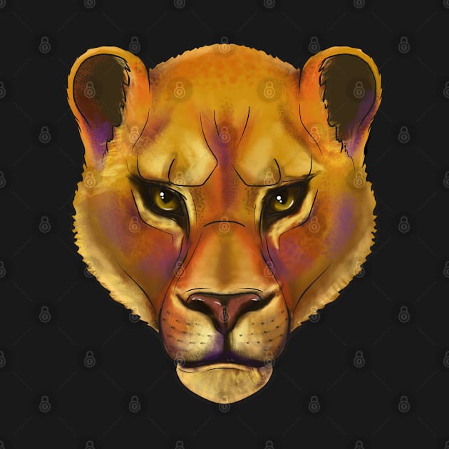 head of a lioness on a transparent background by IrynaPas