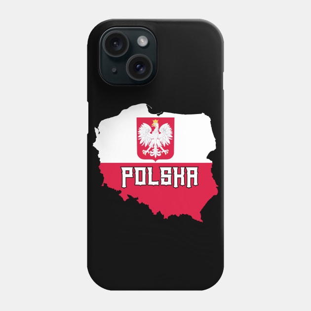 Poland flag & map Phone Case by Travellers