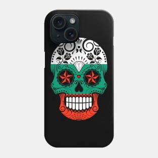 Bulgarian Flag Sugar Skull with Roses Phone Case